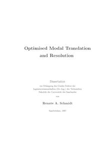 Optimised modal translation and resolution [Elektronische Ressource] / von Renate A. Schmidt