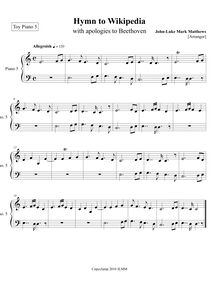 Partition Toy Piano 5, Hymn to Wikipedia, D major, Matthews, John-Luke Mark