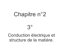 Chapitre de la conduction électrique et structure de la matière - physique-chimie 3e
