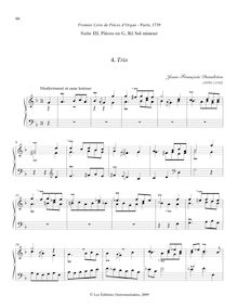 Partition , Trio, Premier livre de Pièces d Orgue, Dandrieu, Jean-François par Jean-François Dandrieu