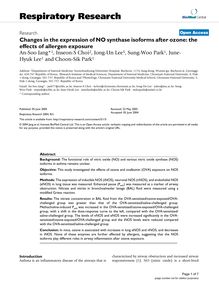 Changes in the expression of NO synthase isoforms after ozone: the effects of allergen exposure