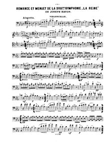 Partition de violoncelle, Symphony No.85 en B♭ major, “La Reine” par Joseph Haydn