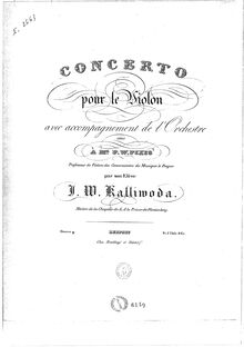 Partition violon Solo, violon Concerto, E major, Kalliwoda, Johann Wenzel