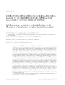 Los factores litológicos como indicadores del paisaje en el megalitismo de la penillanura salmantina (centro-oeste de España)