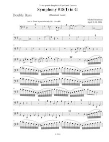 Partition Basses, Symphony No.18, B-flat major, Rondeau, Michel