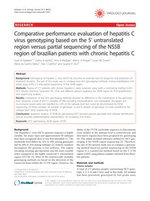 Comparative performance evaluation of hepatitis C virus genotyping based on the 5  untranslated region versus partial sequencing of the NS5B region of brazilian patients with chronic hepatitis C