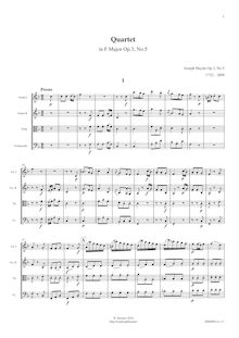 Partition complète, corde quatuors, Op.3, Haydn, Joseph