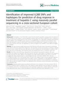 Identification of improved IL28B SNPs and haplotypes for prediction of drug response in treatment of hepatitis C using massively parallel sequencing in a cross-sectional European cohort
