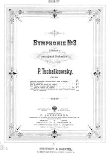 Partition Piano 1, Symphony No.3, Polish, D major, Tchaikovsky, Pyotr