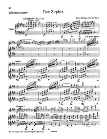 Partition violon et partition de piano, partition de violon, Blumenleben