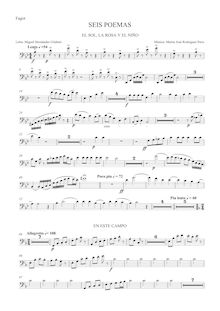 Partition basson, Seis Poemas de Miguel Hernández, Para orquesta y voces, sobre textos de Miguel Hernández.