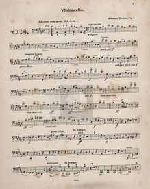 Partition de violoncelle, Piano Trio No.1 en B major, Klaviertrio Nr.1 H-dur par Johannes Brahms