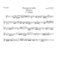 Partition violon, Quartetto, TWV 43:e2, E minor, Telemann, Georg Philipp