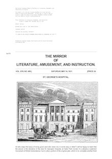 The Mirror of Literature, Amusement, and Instruction - Volume 17, No. 489, May 14, 1831