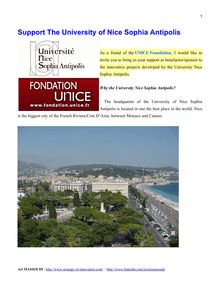 Support The University of Nice Sophia Antipolis