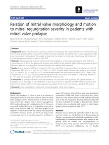 Relation of mitral valve morphology and motion to mitral regurgitation severity in patients with mitral valve prolapse