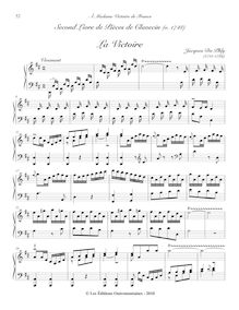 Partition , La Victoire, Pièces de clavecin, Du Phly, Jacques