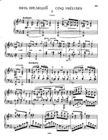 Score, 5 préludes, Stanchinsky, Aleksey