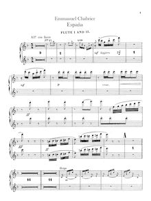 Partition flûte 1/2, Piccolo, España, Chabrier, Emmanuel