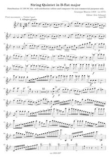 Partition violon 1, corde quintette, Op.99, Quintetto pour [per?] 2 Violini, Viola e 2 Violoncelli, Op.99