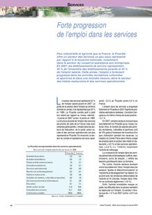 Chapitre : Services du Bilan économique et social Picardie 2007. Forte progression de l emploi dans les services.