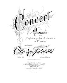 Partition de piano, violon Concerto, Op.10, Tideböhl, Otto von