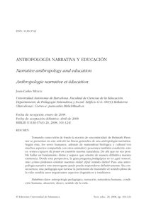 Antropología narrativa y educación