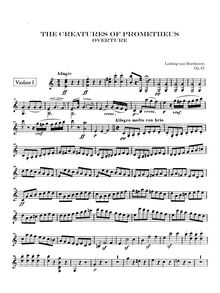 Partition violons I, Die Geschöpfe des Prometheus Op.43, The Creatures of Prometheus par Ludwig van Beethoven