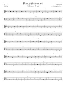 Partition ténor viole de gambe 2, alto clef, Ce Moys de May, F major