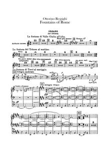 Partition orgue, Le Fontane di Roma, Fountains of Rome, Respighi, Ottorino