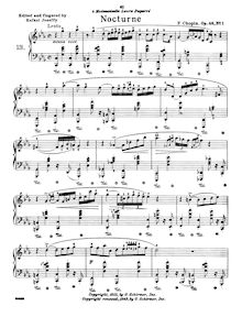 Partition complète, nocturnes, Chopin, Frédéric, édité par Rafael Joseffy