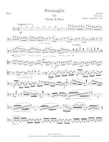 Partition basse, Passacaglia pour violon et viole de gambe, after G.F Handel Passcaglia from Suite No. 7 in G minor for Harpsichord