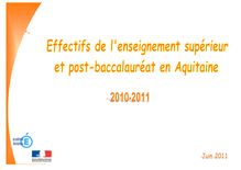 Effectifs de l enseignement supérieur et post baccalauréat en Aquitaine2010