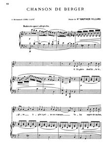 Partition complète (Low voix), Chanson de berger, Pierné, Gabriel