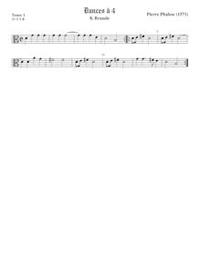 Partition ténor viole de gambe 1, alto clef, 9 Dances à 4, Phalèse, Pierre par Pierre Phalèse