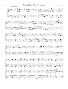 Partition Sonata R.57 en G minor, clavier sonates R.51-60, Soler, Antonio