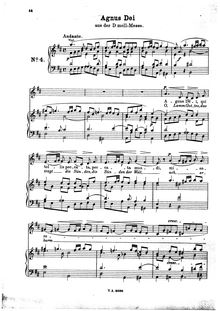 Partition Agnus Dei, Missa, D minor, Hasse, Johann Adolph