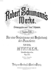 Partition complète, Myrthen, Schumann, Robert par Robert Schumann