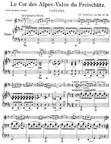 Partition , Le cor des Alpes, Le mélodiste, 12 Easy Fantasies for Violin and Piano