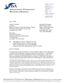 ICBA comment letter regarding clarifications to Regulations Z AA