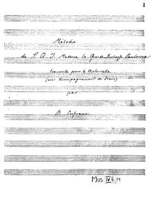 Partition de piano, Melodie de S. A. , Madame la Grande Duchesse Paulowna