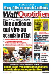 Walf Quotidien N° 8903 - du lundi 29 novembre 2021