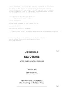 Devotions Upon Emergent Occasions - Together with Death s Duel