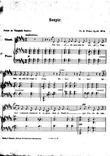 Partition complète, 6 mélodies, Six Mélodies, Widor, Charles-Marie