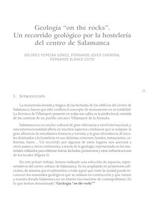 Geología on the rocks .Un recorrido geológico por la hosteleríadel centro de Salamanca