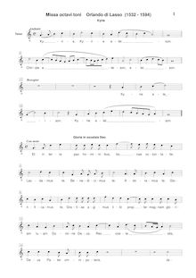 Partition ténor [G2 clef], Missa Jäger, Missa Venatorum, Missa octavi toni