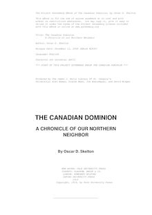 The Canadian Dominion; a chronicle of our northern neighbor