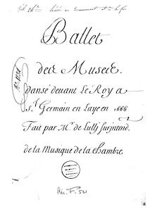 Partition complète, Ballet des Muses, LWV 32, Lully, Jean-Baptiste