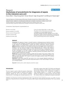 Usefulness of procalcitonin for diagnosis of sepsis in the intensive care unit