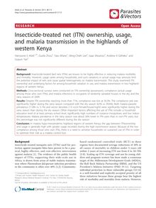 Insecticide-treated net (ITN) ownership, usage, and malaria transmission in the highlands of western Kenya